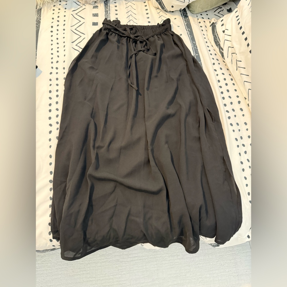 SHEIN Black Maxi Skirt With Slit